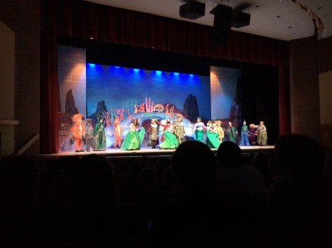 The audience watches one of the opening scenes of "The Little Mermaid" at West High School on February 11th.