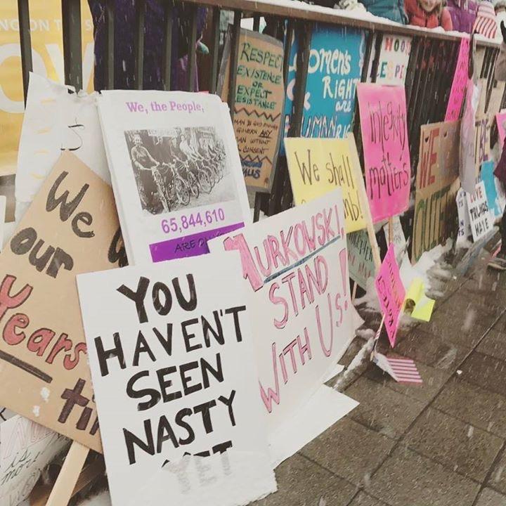 Signs left at the march by people who wanted to give others signs.