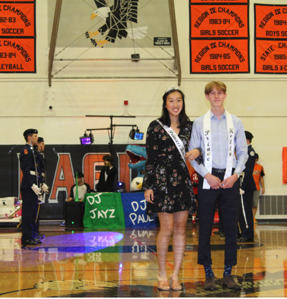 Kristina Yu & Kelly Martin elegantly strutting down the gym runway, owning the floor.